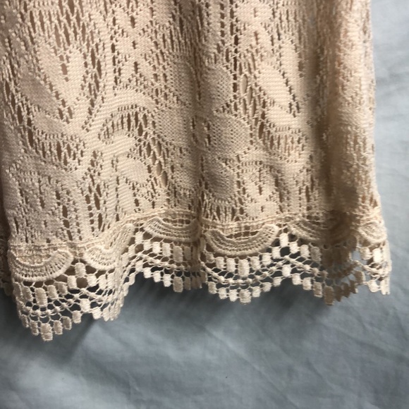 H&M divided cream color knit scalloped edge dress euc sz 4 - Picture 7 of 11